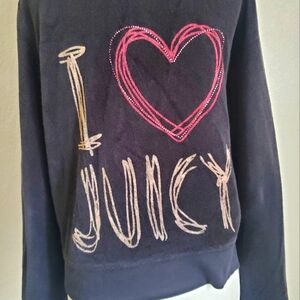 Juicy Couture Vintage Terry Cloth Y2K Black Hoodie Large